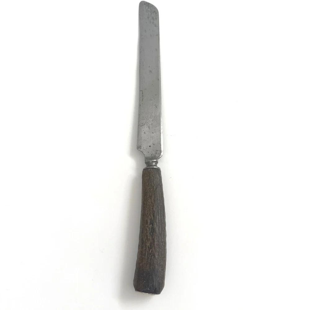 Antique John Nowill & Son Sheffield England Knife Natural Antler Handle 13.5